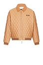 view 1 of 5 Midcentury Quilt Bomber Jacket in Tan