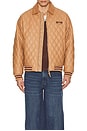 view 5 of 5 Midcentury Quilt Bomber Jacket in Tan