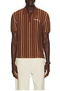 view 1 of 5 Stripe Knitted Polo in Cinnamon Brown