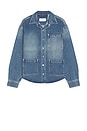 view 2 of 5 Take A Trip Contrast Stitch Shirt in Blue Wash
