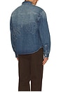 view 5 of 5 Take A Trip Contrast Stitch Shirt in Blue Wash