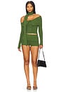 view 5 of 6 One Love Rib Hotpants in Pine Green
