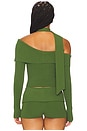 view 3 of 4 One Love One Shoulder Sweater in Pine Green