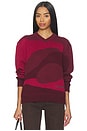 view 1 of 6 House of The Red Landscape Sweater in Ruby Red