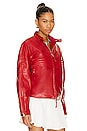 view 3 of 6 The Racer Jacket in Fire Red