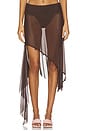 view 1 of 7 The Rosewood Mesh Skirt in Rosewood Brown