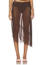 view 2 of 7 The Rosewood Mesh Skirt in Rosewood Brown