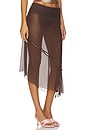 view 3 of 7 The Rosewood Mesh Skirt in Rosewood Brown