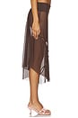 view 4 of 7 The Rosewood Mesh Skirt in Rosewood Brown