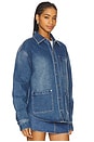 view 3 of 6 Take A Trip Topstitch Shirt in Blue Wash