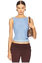 view 1 of 5 Multi Layer Mesh Top in Beau Blue