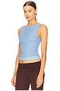 view 2 of 5 Multi Layer Mesh Top in Beau Blue