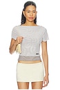 view 1 of 5 Double Layer Mesh Top in Pale Grey