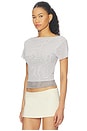 view 2 of 5 Double Layer Mesh Top in Pale Grey