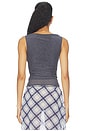 view 4 of 5 Double Layer Sleeveless Mesh Top in Steel Grey
