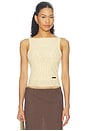 view 1 of 5 Double Layer Sleeveless Mesh Top in Butter