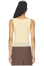 view 4 of 5 Double Layer Sleeveless Mesh Top in Butter