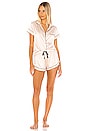 view 1 of 3 Grace Short Piping PJ Set in Blush With Black Piping