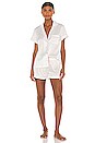 view 1 of 3 Pajama Set in White With Blush Piping