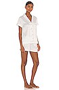 view 2 of 3 Pajama Set in White With Blush Piping