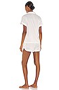 view 3 of 3 Pajama Set in White With Blush Piping
