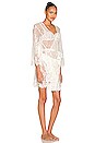 view 3 of 4 Autumn Short Lace Robe in White