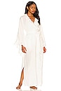 view 3 of 6 Avril Linen Frill Robe in White