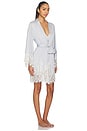 view 3 of 5 Peyton Short Robe in Ivory Lace With Eggshell Blue