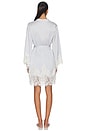 view 4 of 5 Peyton Short Robe in Ivory Lace With Eggshell Blue