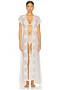 view 1 of 5 Farrah Long Lace Robe in Ivory