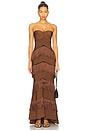 view 1 of 3 x REVOLVE Hera Fringe Maxi Dress in Chocolate Brown