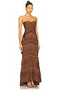 view 2 of 3 x REVOLVE Hera Fringe Maxi Dress in Chocolate Brown