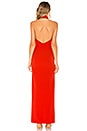 view 3 of 3 VESTIDO HALTER DIANA in Red Orange