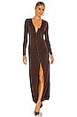 view 4 of 4 ROBE MAXI MIRTA in Chocolate Brown
