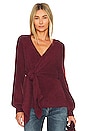 view 1 of 4 Khalida Wrap Sweater in Burgundy