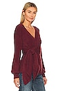 view 2 of 4 Khalida Wrap Sweater in Burgundy