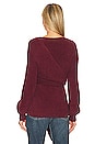 view 3 of 4 Khalida Wrap Sweater in Burgundy