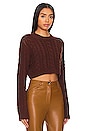 view 2 of 4 x REVOLVE Abia Cropped Cable Sweater in Dark Brown
