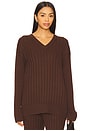 view 1 of 4 x REVOLVE Irvina Ribbed V Neck in Chocolate Brown