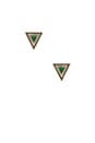 view 1 of 3 House of Harlow Teepee Triangle Studs in Gold & Malachite