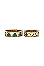view 3 of 3 House of Harlow Peak To Peak Ring Set in Gold & Turquoise
