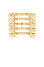 view 3 of 3 House of Harlow The Flip Side Statement Cuff in Gold & Rose Quartz