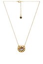 view 2 of 2 Mini Sunburst Pendant Necklace in Gold & Grazy Lace Agate