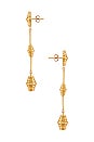 view 3 of 3 House of Harlow Honeycomb Drop Earrings in Gold