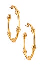 view 2 of 3 House of Harlow Honeycomb Hoop Earrings in Gold