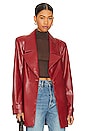 view 1 of 5 x REVOLVE Bordeaux Faux Leather Blazer in Red