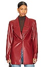 view 2 of 5 x REVOLVE Bordeaux Faux Leather Blazer in Red