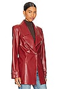 view 3 of 5 x REVOLVE Bordeaux Faux Leather Blazer in Red