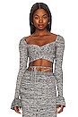 view 1 of 4 x REVOLVE Yuna Crop Top in Black & White Marl