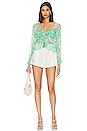 view 4 of 4 x REVOLVE Tanya Blouse in Green & Ivory Floral